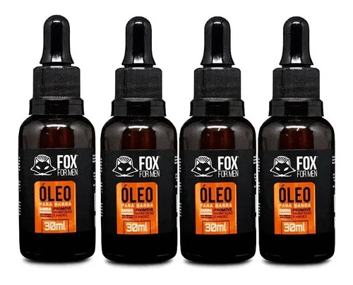 comprar Óleo Para Barba Fox For Men 30ml Ótima Fragrância Kit 4un
