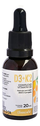 Vitamina D3 K2 20ml 2000ui / Gota - Chánical - Imunidade Sabor Sem sabor