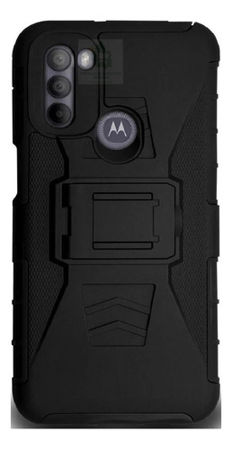 Funda Uso Rudo Moto G31 Case Clip 3 En 1 + 2 Micas Cristal