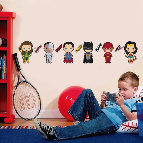 Stickers Decorativos Liga De La Justicia Superheroes Funko Color Multicolor