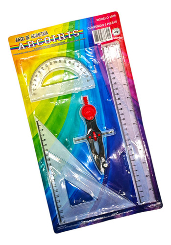 Juego De Geometría Con Compas De Precisión Plástico Grande
