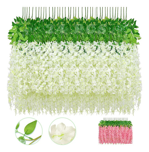 24 Unidades De Flores De Glicina Artificiales Para Decoració