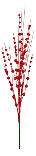 Vara Esferas Rojo Diamantadas Navideñas 86cm Mylin 1pz