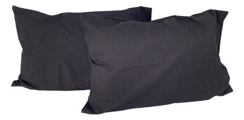 Set 2 Almohadas Almoda Estandar Con Funda Negra Relleno Pell