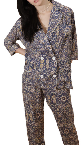 Pijama De Mujer Blazer Con Pantalón Mujer 2 Piezas Ligera St