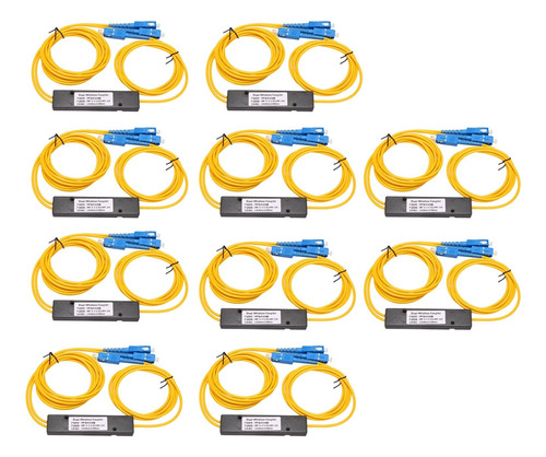 Divisor De Fibra Óptica Monomodo 10x Ftth Sc Upc 1x2 Plc Fb