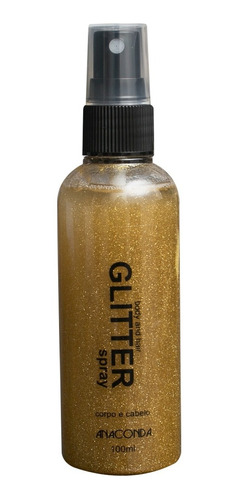 Imagem 1 de 3 de Spray Glitter Para Cabelo E Corpo Dourado - Carnaval E Festa