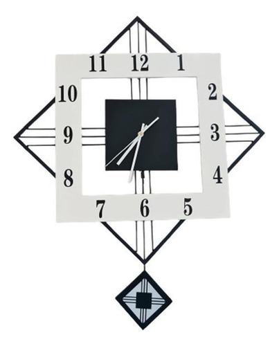 Relógio De Parede Retrô Vintage Preto E Branco Pendente 60cm
