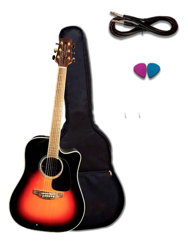 Violão Eletroacustico Takamine Gd51ce Bsb Corr Ofert Cor Laranja-escuro Material Do Diapasão Ébano Orientação Da Mão Destro