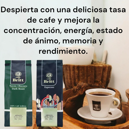 Cafe Britt Combo 2 Paquetes Cafe Espreso Y Tueste Oscuro