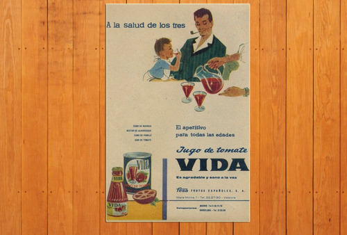 Vinilo Decorativo 50x75cm Cartel Vintage Retro Publicidad