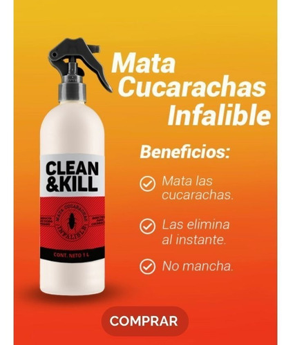 Mata Cucarachas Infalible Clean & Kill 1 Litro (1 Pieza)