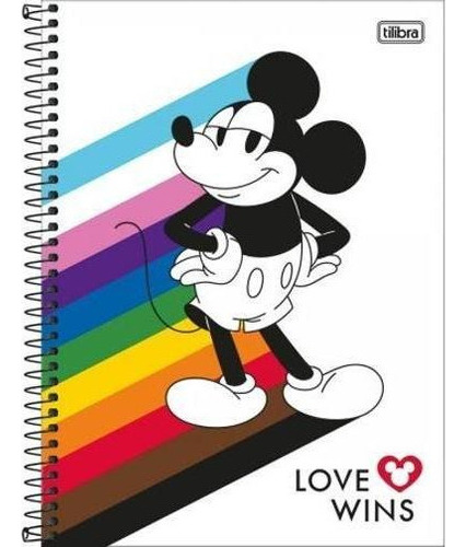 Caderno C/d 10 Materias Mickey Rainbow Tilibra