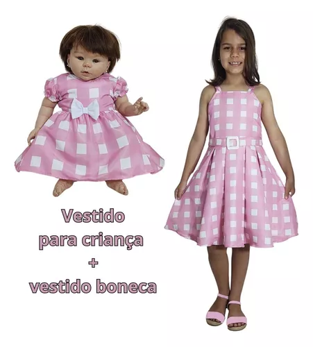 vestido infantil acompanha roupa da boneca 2 ao 8 anos