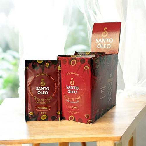 Óleo De Coco Extravirgem Película Santo Óleo 40 Sachês