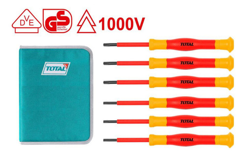 Destornillador Dieléctrico 1000v Jgo 6pz De Precision Total