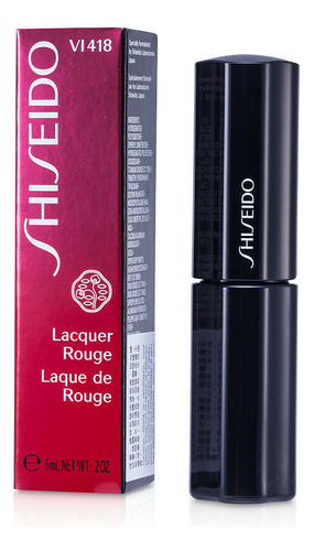 Lápiz Labial Lacquer Rouge Shiseido 6 Ml Tono Vi 418