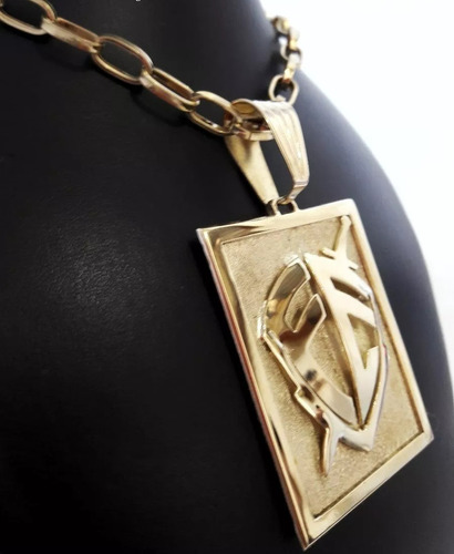 Imagem 5 de 5 de Pingente Placa Fé 27 Gramas Ouro 18k 750