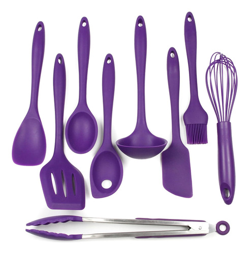 Juego Utensilios De Silicona Chef Craft 9 Piezas Violeta