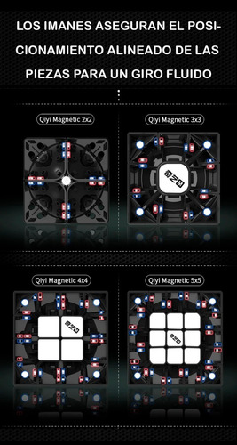 Cubo Rubik 3x3 Qiyi Ms Magnético Stickerless 3x3x3 + Estuche