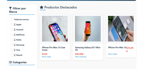 Sistema Venta Accesorios Telefonos Online Productos Pedidos