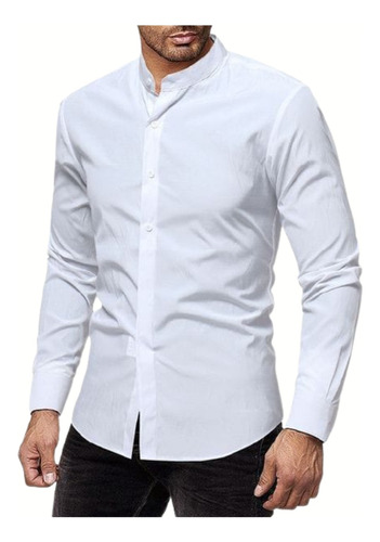 Camisas Cuello Neru Manga Larga Hombre