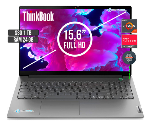 Portatil Lenovo Thinbook Amd Ryzen 3 5300u Ssd 1tb+ Ram 24gb