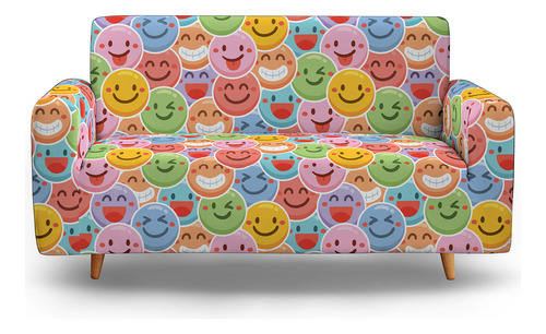 145-185cm Funda De Sofá Extensible Emoji Denso