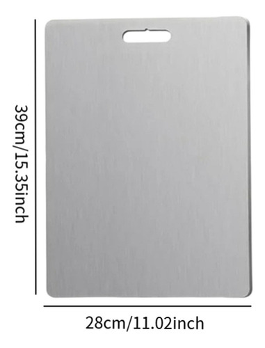 Tabla De Cortar De Acero Inoxidable, Placa 39 Cm X 28 Cm
