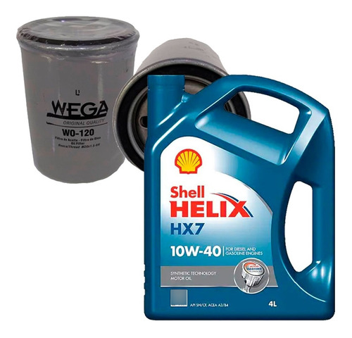 Filtros Aceite Wega + Helix 10w40 X4 Lts Fiat Punto 1.4 Fire