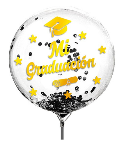 Globo Burbuja Confetti Mi Graduación