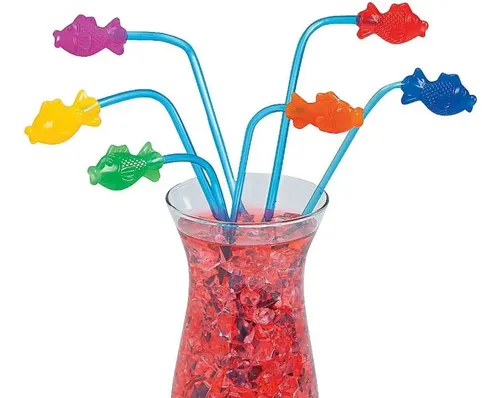 Pack De 12 Pajitas Reutilizables Dakoufish - 23 Cm, Sin BPA, Apto Lavavajillas, 12 Colores + Cepillo