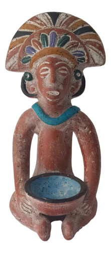 Figura Prehispanica Adorno Barro Artesanía Mexicana Z390
