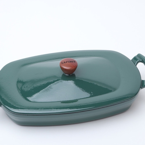 Olla Cacerola Premium Oval Hierro Esmaltado Lafont 3,7 Lts. Color Verde