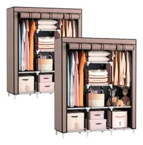 Comprar Ropero Armable X2 Tela Closet Grande Con Divisiones Armario