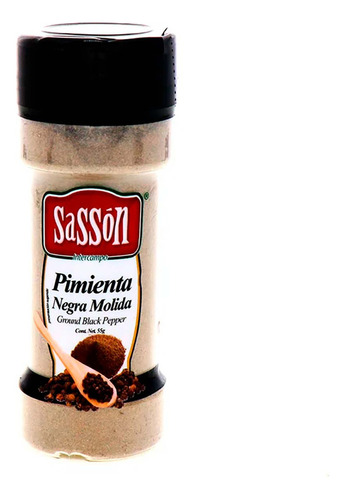 Sazonadores Sasson Pimienta Negra Molido 55g