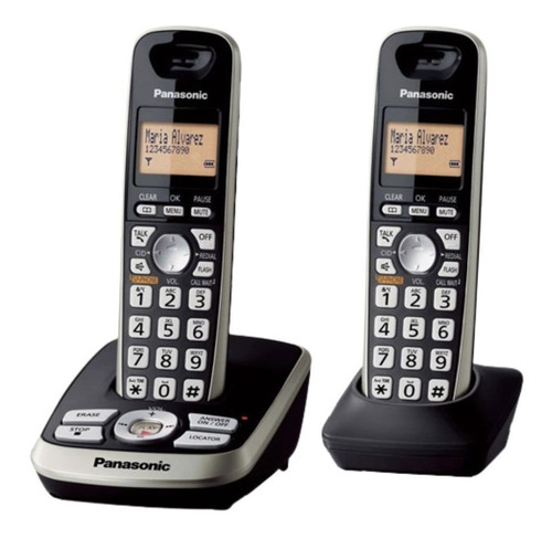 Teléfono Panasonic Inalámbrica Doble Base Kxtg4272lab