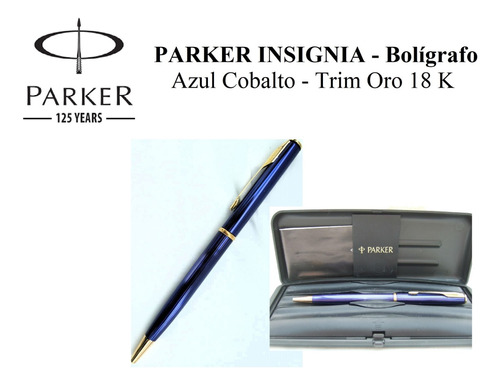 Boligrafo Parker Insignia Azul Cobalto Clip Trim Oro