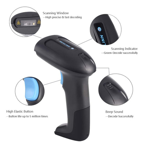 Realinn Usb 2d Qr Escáner De Código De Barras Con Cable, Lec