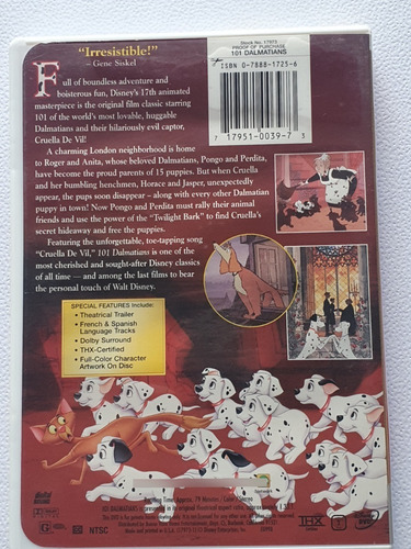 Dvd 101 Dálmatas Edicion Limitada 1999 Original (Usado)