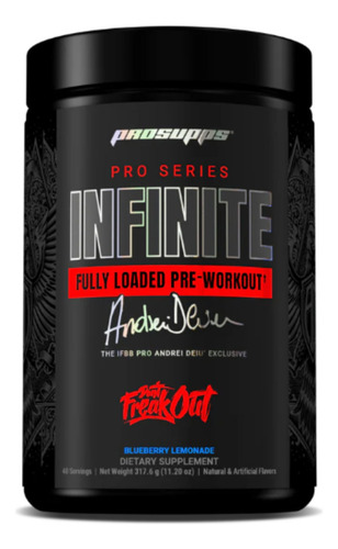 Prosupps Pro Series Infinite Pre Workout 40 Servicios Sabor Limonada Mora Azul