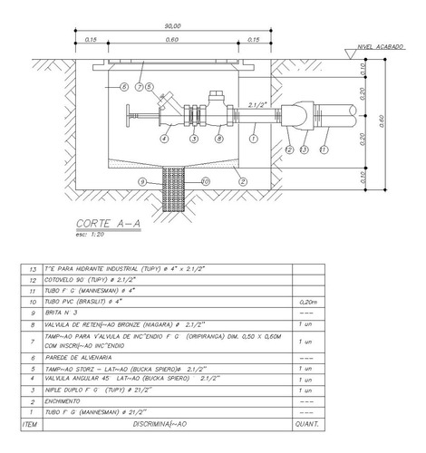 Hidrante De Recalque - Desenho Em Autocad - Kit Completo