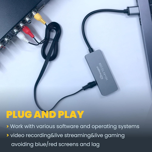 Para Convertidor Vhs A Digital Rca-usb Hdmi Tarjeta Captura