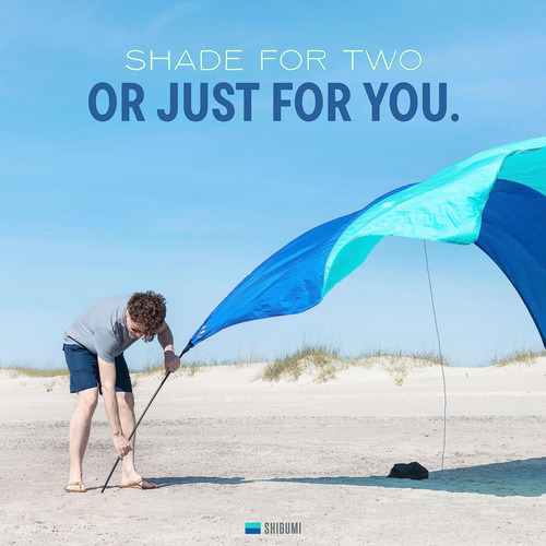 Shibumi Shade Mini®, La Mejor Sombra De Playa Del Mundo, E. Color Azul real, verde azulado