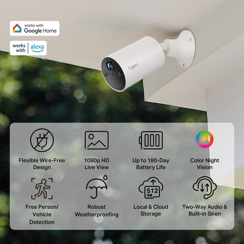 Câmera De Segurança Externa Sem Fio Tp-link Tapo C402 1080p