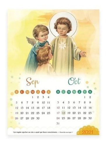 Imagen 3 de 3 de Calendario De Pared Ángeles 2022