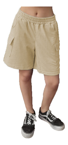 Short Cargo Mujer Bermuda Dama De Algodon Rustico Liviano