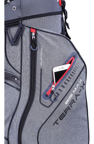 Imagen 5 de 7 de Bolsa Golf Carro Big Max Terra X Gris Con Funda Lluvia
