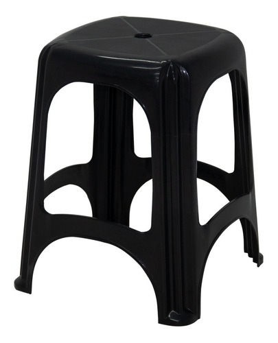 Kit 4 Bancos Banquetas De Plastico Tramontina Niterói Preto