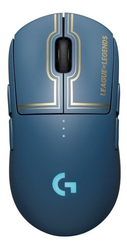 Imagen 1 de 3 de Mouse gamer inalámbrico recargable Logitech Pro Series Pro edition League of Legends azul y dorado